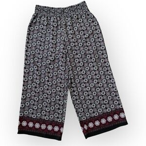 Studio 253 women’s high waist floral wide leg pull on pants kaleidoscope